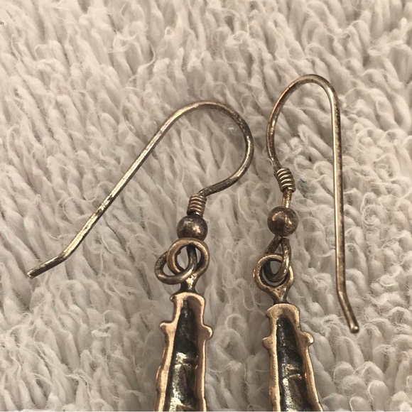 Pierced Earrings Lighthouse Light House Gold-tone Striped J Hook Beach Themed - Picture 4 of 7